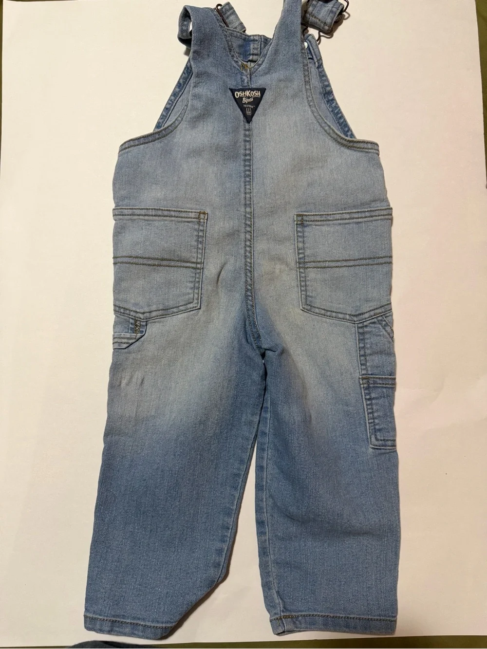 OshKosh B'gosh Faded Light Denim Overalls in Blue